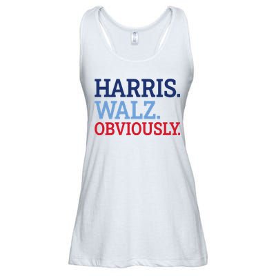 Harris Walz Obviously 2024 Ladies Essential Flowy Tank
