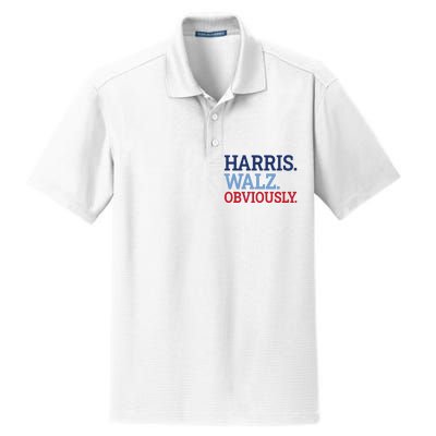 Harris Walz Obviously 2024 Dry Zone Grid Polo