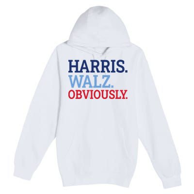 Harris Walz Obviously 2024 Premium Pullover Hoodie