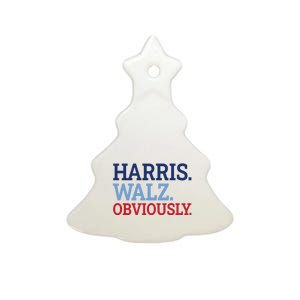 Harris Walz Obviously 2024 Ceramic Tree Ornament