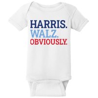 Harris Walz Obviously 2024 Baby Bodysuit