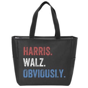 Harris. Walz. Obviously Kamala Harris & Tim Walz 2024 Zip Tote Bag