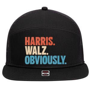 Harris Walz Obviously 7 Panel Mesh Trucker Snapback Hat