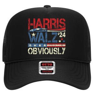 Harris Walz Obviously! Harris Waltz 2024 Election Gift High Crown Mesh Back Trucker Hat