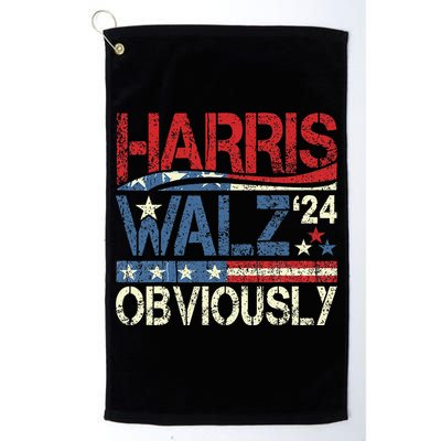 Harris Walz Obviously! Harris Waltz 2024 Election Gift Platinum Collection Golf Towel