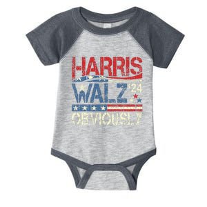 Harris Walz Obviously! Harris Waltz 2024 Election Gift Infant Baby Jersey Bodysuit