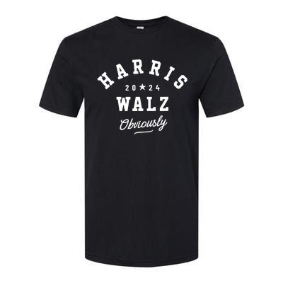 Harris Walz Obviously 2024 Elegant Minimalist Softstyle® CVC T-Shirt