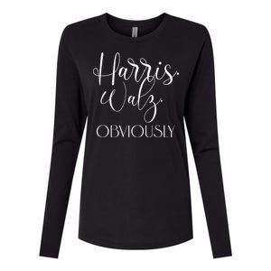 Harris Walz Obviously Won Election President Harris Winner Womens Cotton Relaxed Long Sleeve T-Shirt