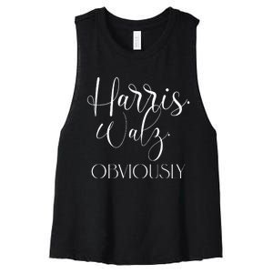 Harris Walz Obviously Won Election President Harris Winner Women's Racerback Cropped Tank