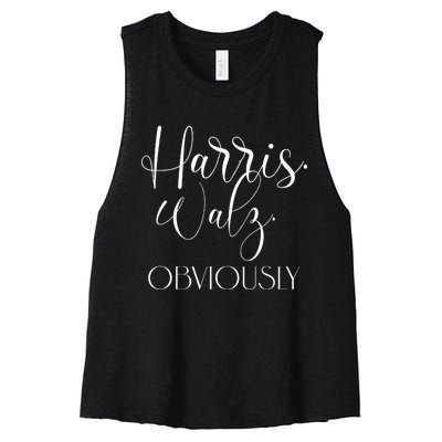 Harris Walz Obviously Won Election President Harris Winner Women's Racerback Cropped Tank