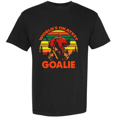 Hockey Worlds Okayest Goalie Vintage Garment-Dyed Heavyweight T-Shirt