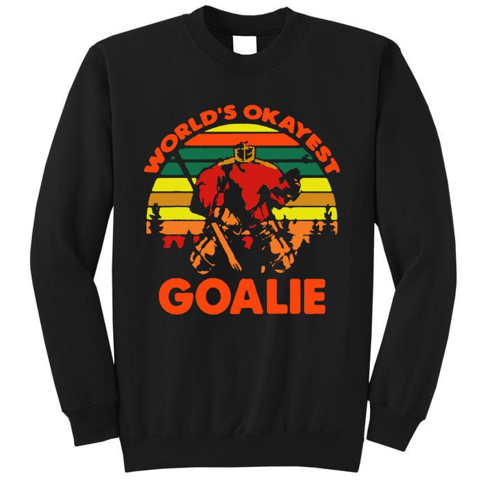 Hockey Worlds Okayest Goalie Vintage Sweatshirt