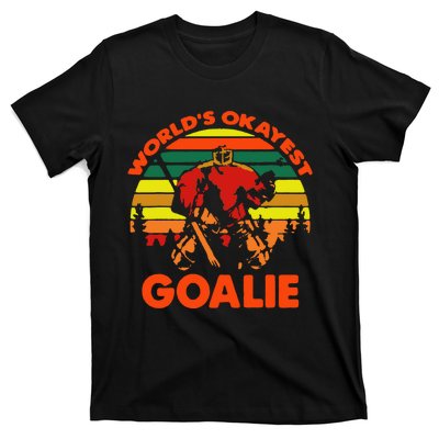 Hockey Worlds Okayest Goalie Vintage T-Shirt