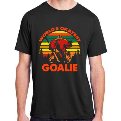 Hockey Worlds Okayest Goalie Vintage Adult ChromaSoft Performance T-Shirt