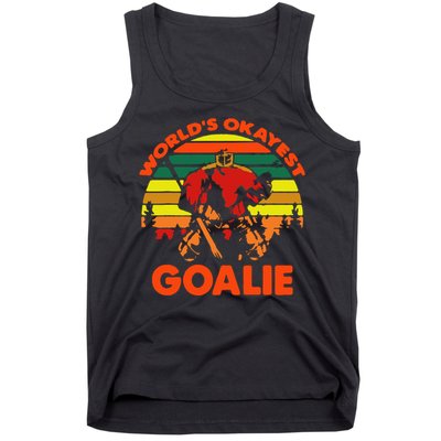 Hockey Worlds Okayest Goalie Vintage Tank Top