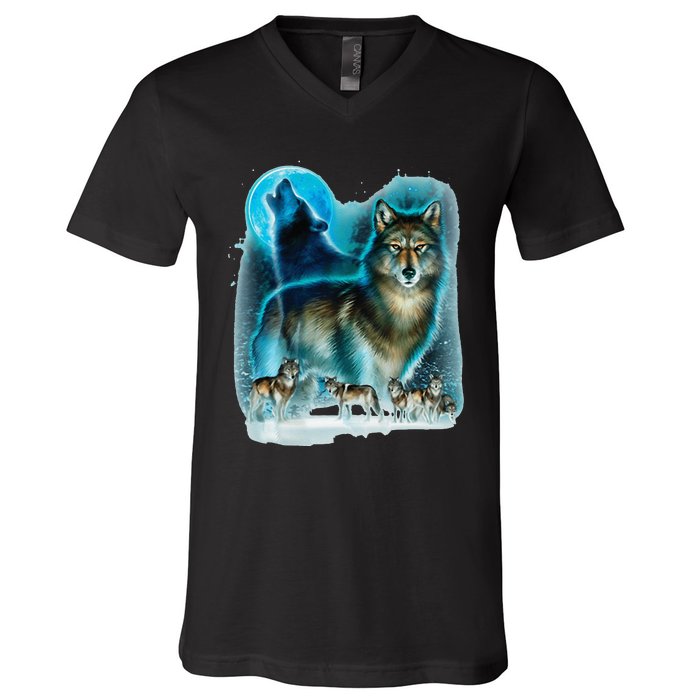 Hunter’s Wolf Owl House V-Neck T-Shirt