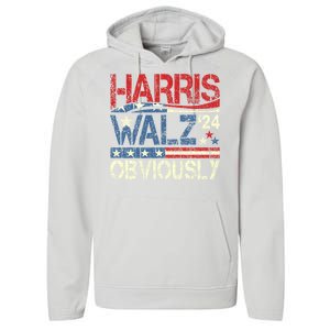 Harris Walz Obviously! Harris Waltz 2024 Election Performance Fleece Hoodie