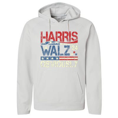 Harris Walz Obviously! Harris Waltz 2024 Election Performance Fleece Hoodie