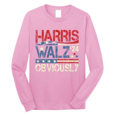 Harris Walz Obviously! Harris Waltz 2024 Election Long Sleeve Shirt