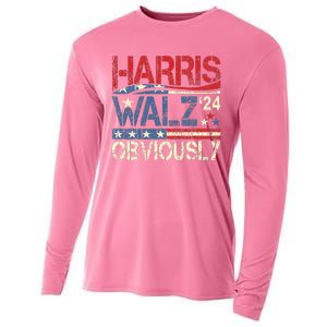 Harris Walz Obviously! Harris Waltz 2024 Election Cooling Performance Long Sleeve Crew