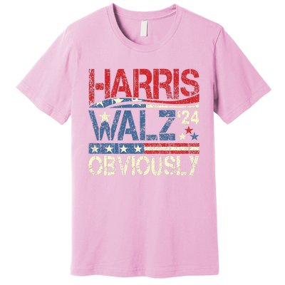 Harris Walz Obviously! Harris Waltz 2024 Election Premium T-Shirt