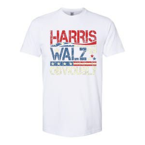 Harris Walz Obviously! Harris Waltz 2024 Election Softstyle CVC T-Shirt