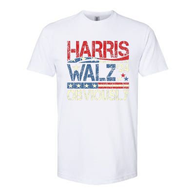 Harris Walz Obviously! Harris Waltz 2024 Election Softstyle CVC T-Shirt