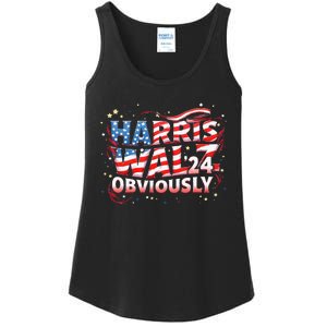 Harris Walz Obviously! Harris Waltz 2024 Election Ladies Essential Tank