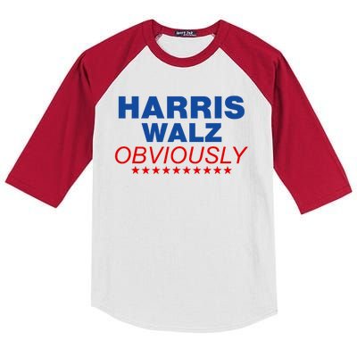 Harris Waltz Obviously 2024 Balz To The Walz Kids Colorblock Raglan Jersey