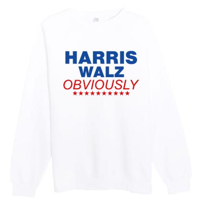 Harris Waltz Obviously 2024 Balz To The Walz Premium Crewneck Sweatshirt