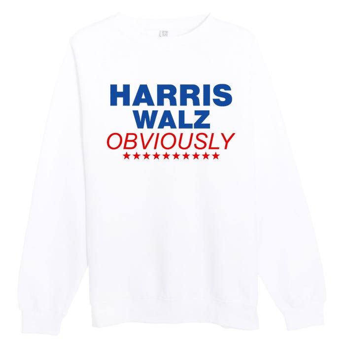 Harris Waltz Obviously 2024 Balz To The Walz Premium Crewneck Sweatshirt