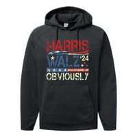 Harris Walz Obviously! Harris Waltz 2024 Election Performance Fleece Hoodie