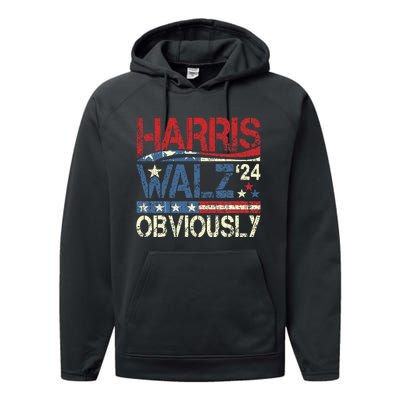 Harris Walz Obviously! Harris Waltz 2024 Election Performance Fleece Hoodie