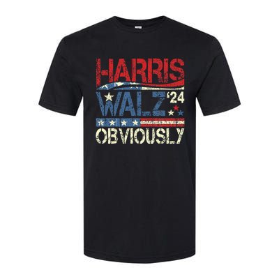 Harris Walz Obviously! Harris Waltz 2024 Election Softstyle CVC T-Shirt