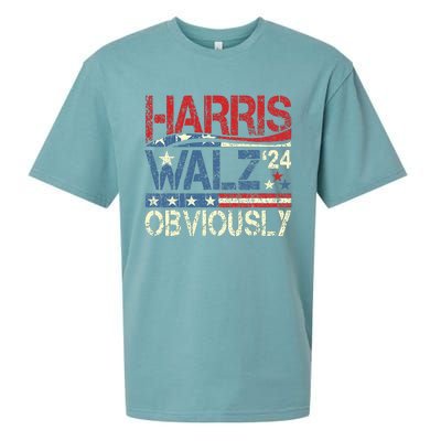 Harris Walz Obviously! Harris Waltz 2024 Election Sueded Cloud Jersey T-Shirt