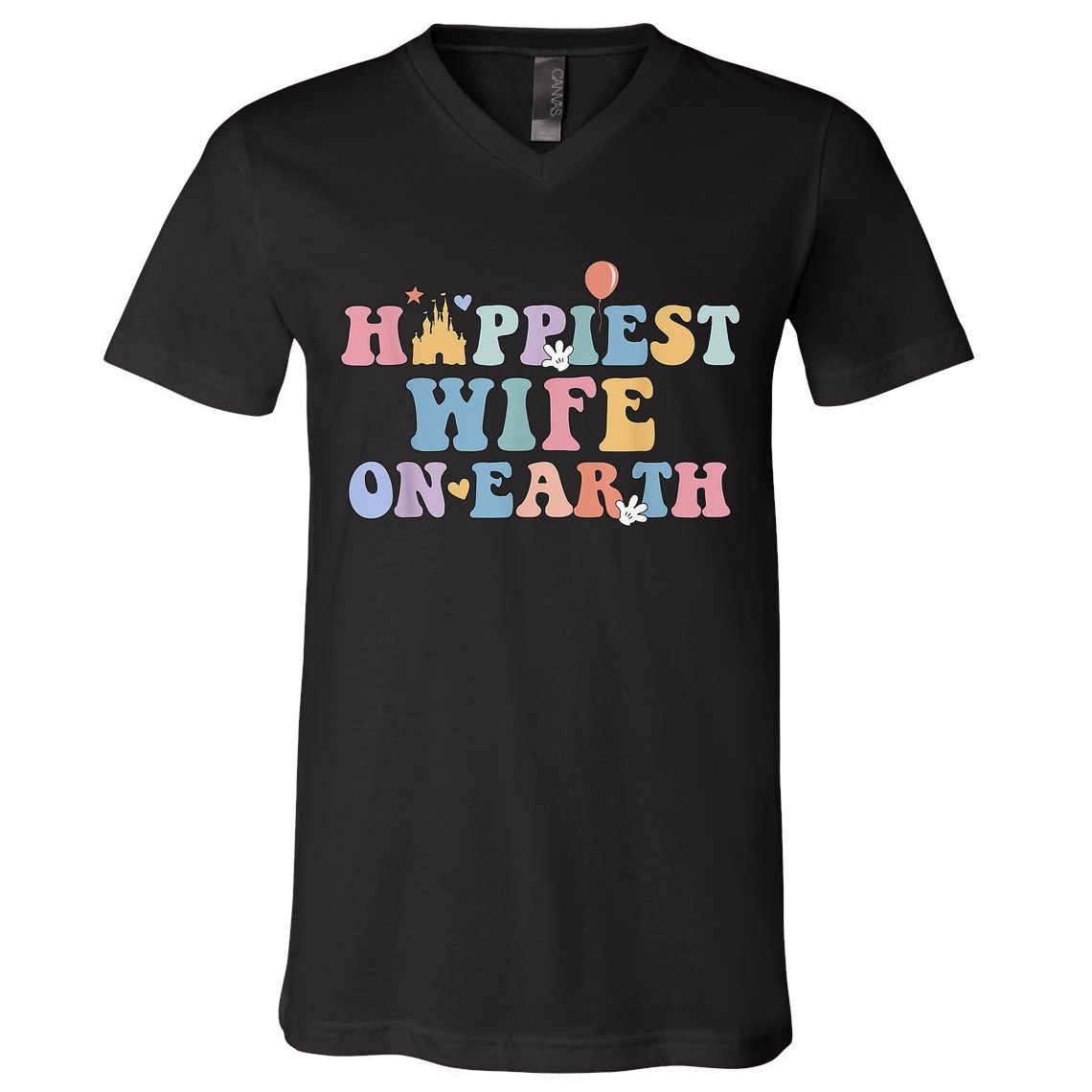 Happiest Wife On Earth Couple Trip Honeymoon Vacation V-Neck T-Shirt