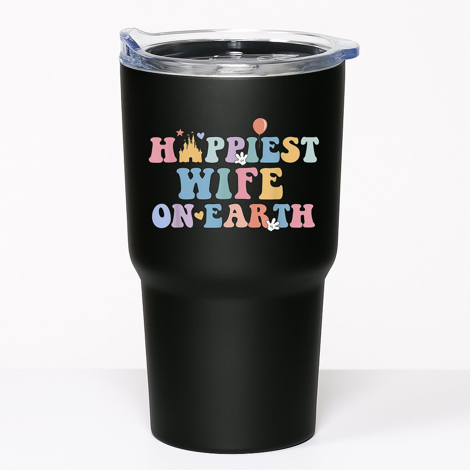 Happiest Wife On Earth Couple Trip Honeymoon Vacation Tumbler