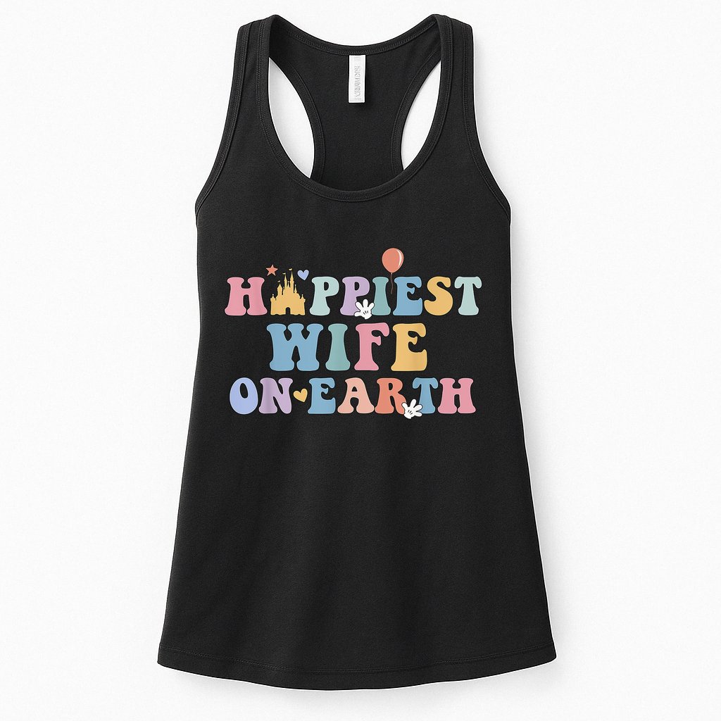 Happiest Wife On Earth Couple Trip Honeymoon Vacation Womens Tank Top