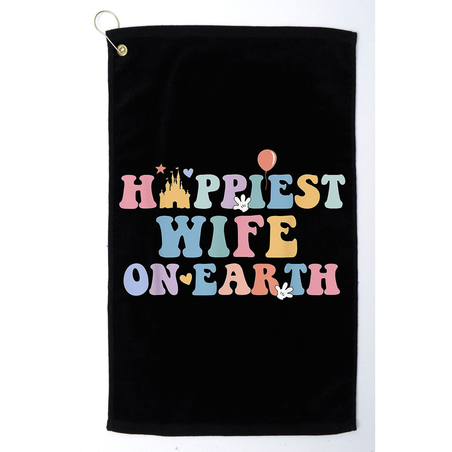 Happiest Wife On Earth Couple Trip Honeymoon Vacation Golf Towel