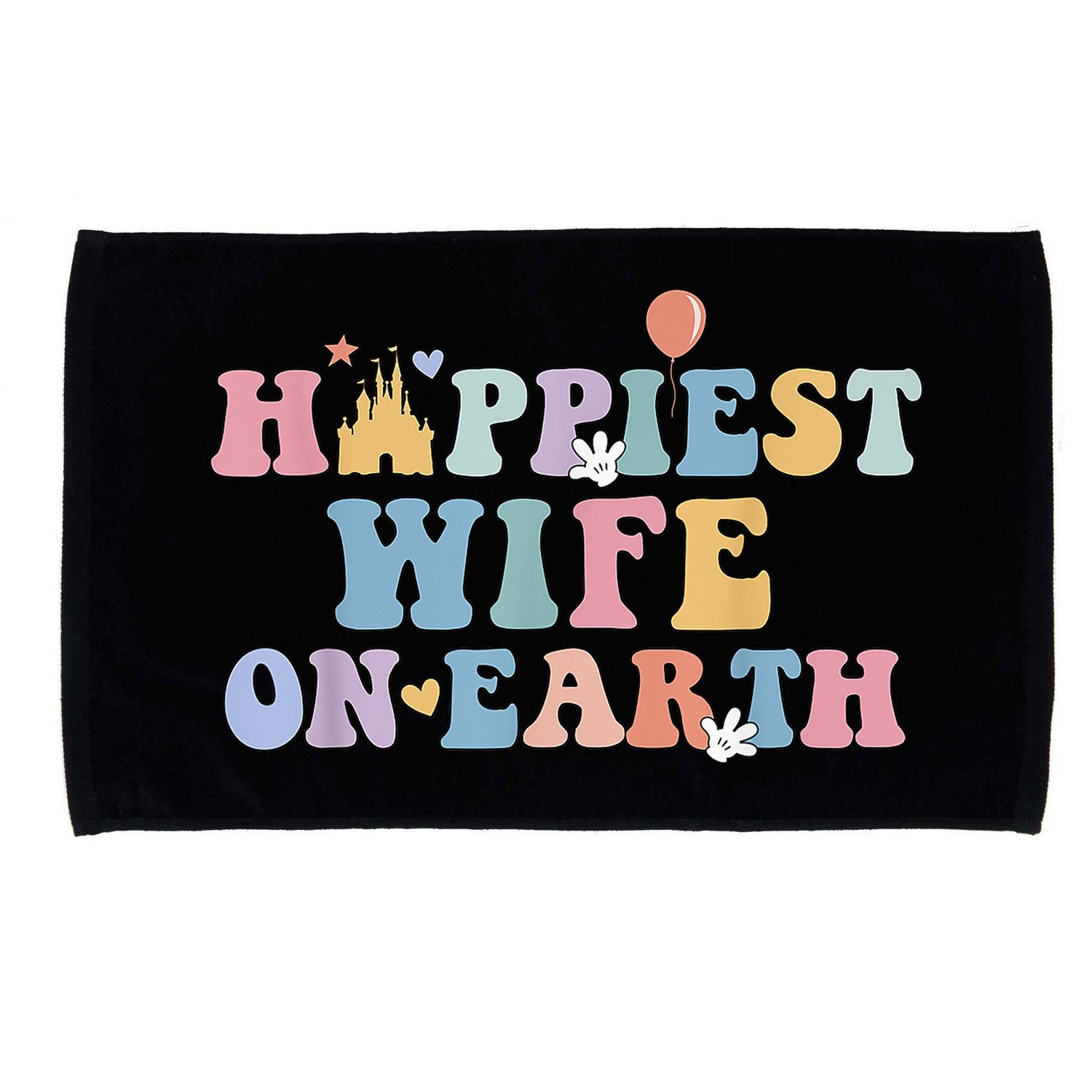 Happiest Wife On Earth Couple Trip Honeymoon Vacation Microfiber Hand Towel