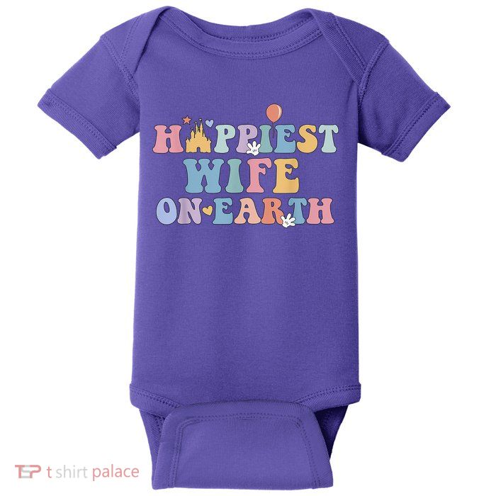 Happiest Wife On Earth Couple Trip Honeymoon Vacation Baby Bodysuit