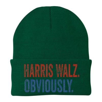 Harris Walz. Obviously.. Kamala Harris Tim Walz 2024 Knit Cap Winter Beanie