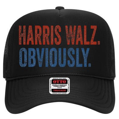 Harris Walz. Obviously.. Kamala Harris Tim Walz 2024 High Crown Mesh Back Trucker Hat