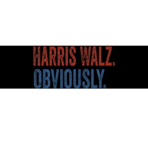 Harris Walz. Obviously.. Kamala Harris Tim Walz 2024 Bumper Sticker