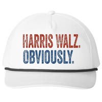 Harris Walz. Obviously.. Kamala Harris Tim Walz 2024 Snapback Five-Panel Rope Hat