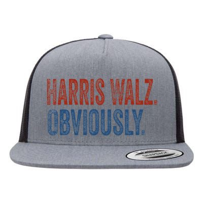 Harris Walz. Obviously.. Kamala Harris Tim Walz 2024 Flat Bill Trucker Hat