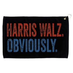 Harris Walz. Obviously.. Kamala Harris Tim Walz 2024 Grommeted Golf Towel