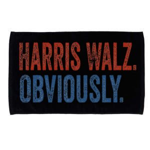 Harris Walz. Obviously.. Kamala Harris Tim Walz 2024 Microfiber Hand Towel