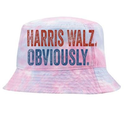 Harris Walz. Obviously.. Kamala Harris Tim Walz 2024 Tie-Dyed Bucket Hat