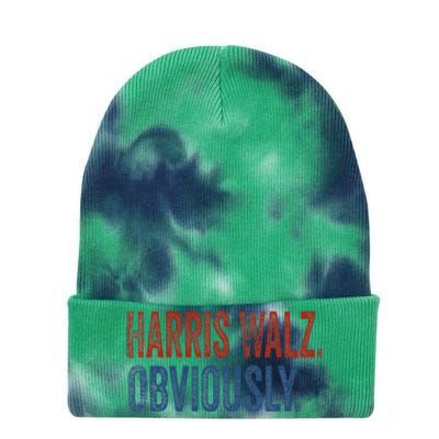 Harris Walz. Obviously.. Kamala Harris Tim Walz 2024 Tie Dye 12in Knit Beanie